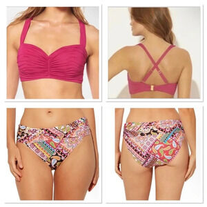 Bleu Rod Beattie Shirred Underwire Bikini Top and Hipster Bottom